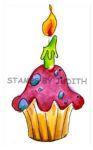 O-111 Lg. Candle Cupcake